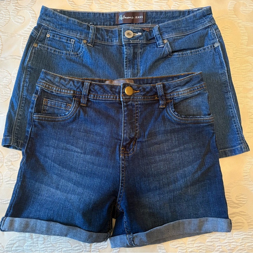 Two Pairs of Women's Blue Denim Shorts